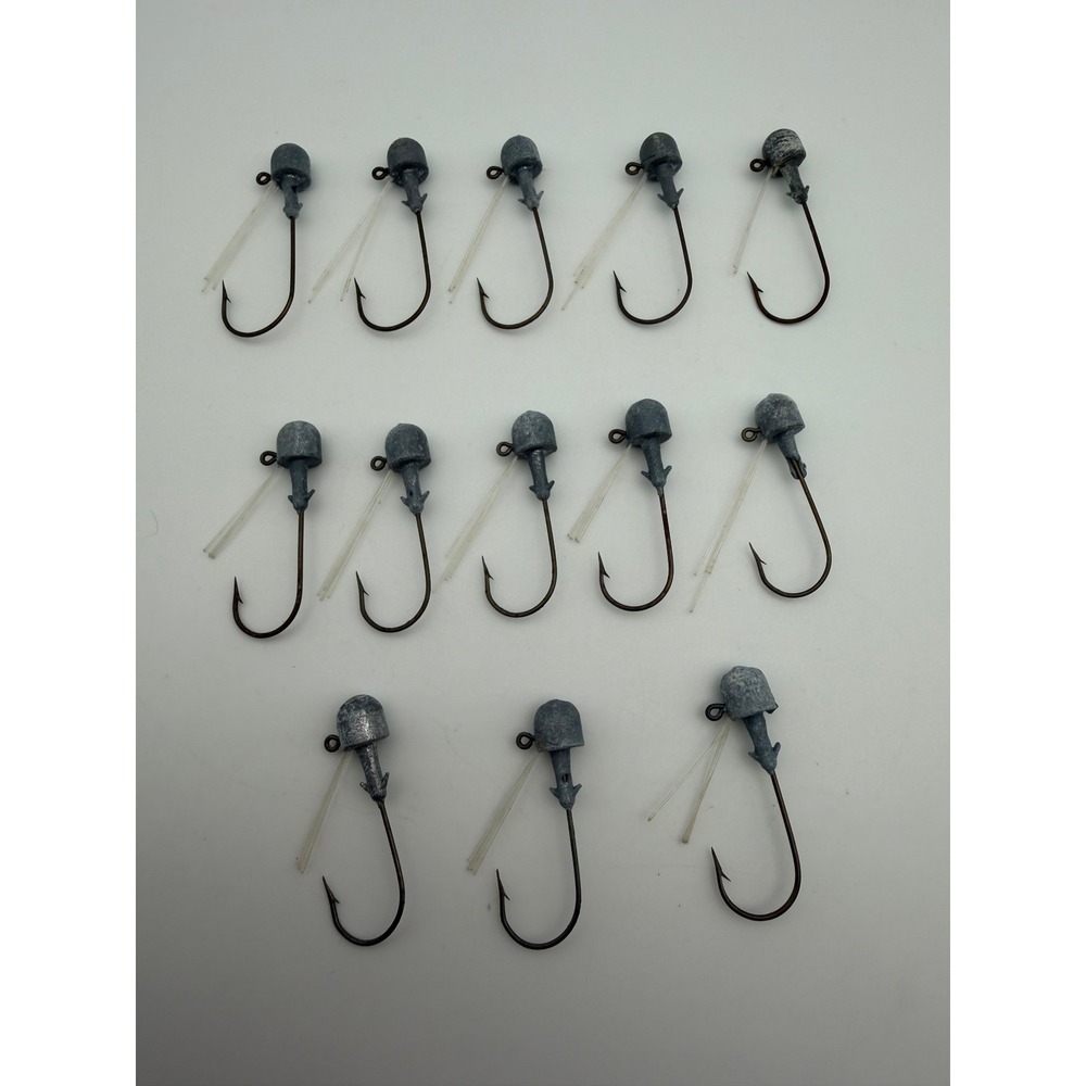 13pc Handmade Weedless Jig Heads 1/4‎ oz Mushroom Head Fishing Hooks Clear Guard
